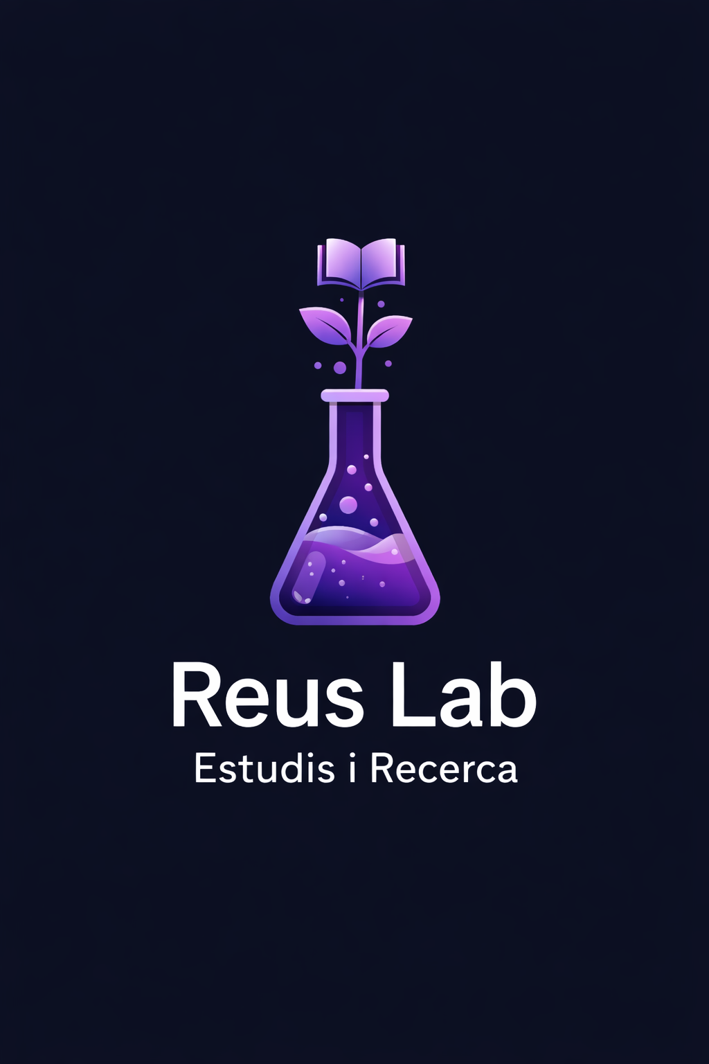 Logo del Reus Lab, matraz violeta